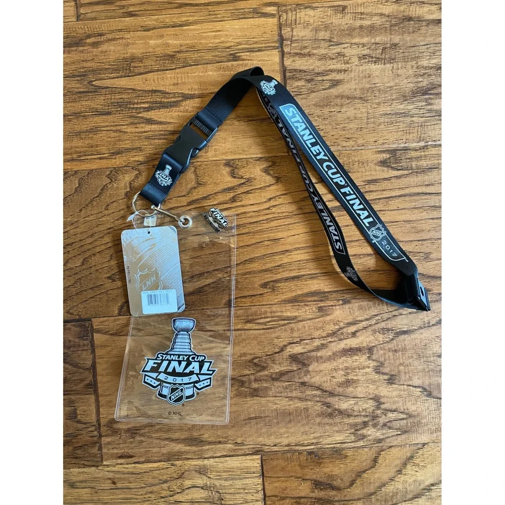 NHL 2017 Stanley Cup Final Lanyard Ticket Holder and I Was There Pin Set NWT